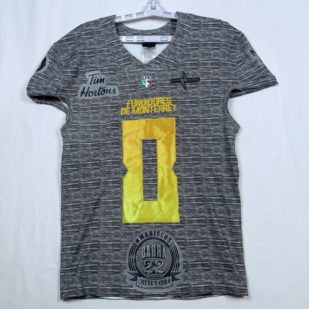 Rayo Negro Fundidores de Monterrey Football #8 Burton Jersey Medium Mexico